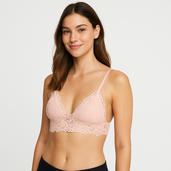 MARILYN MONROE 2pk Lace Galloon Bralettes Bra Removable Pads Red Pink M - Picture 4 of 10